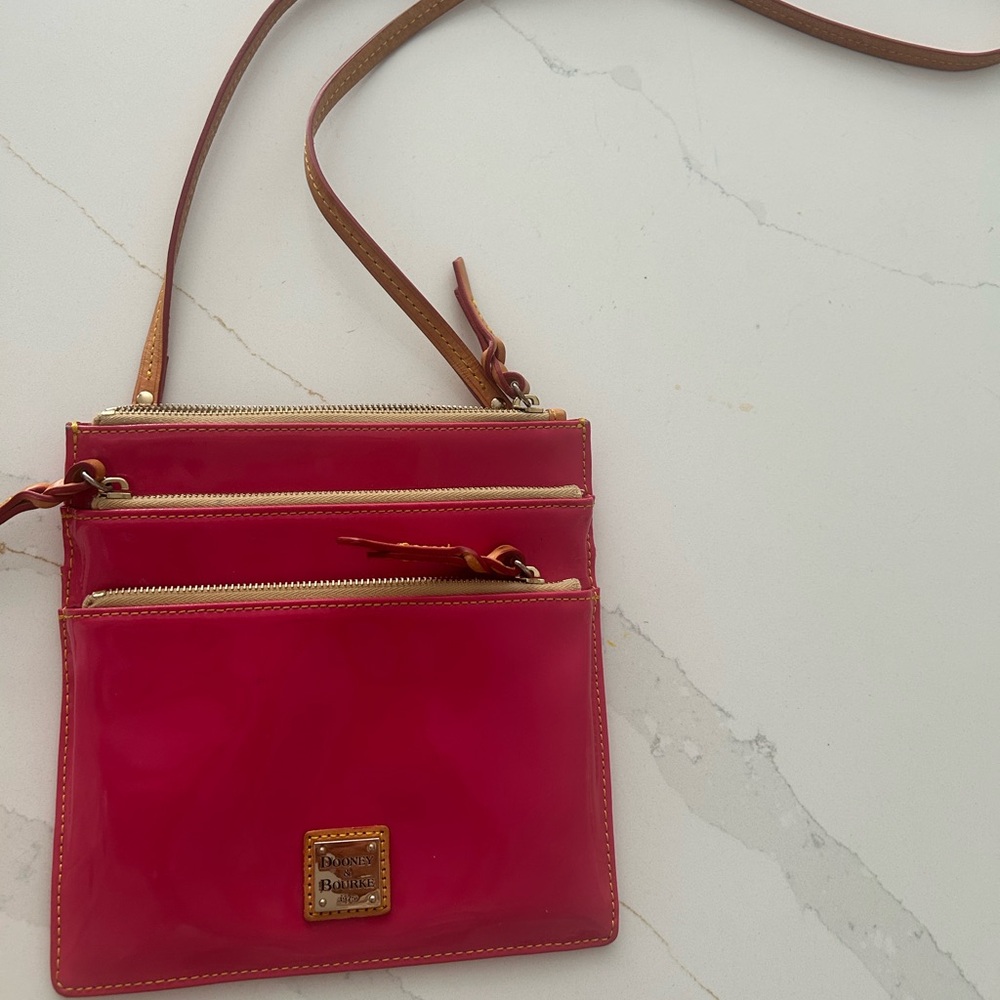 Dooney & Bourke Fuchsia Clutch with Gold Accents